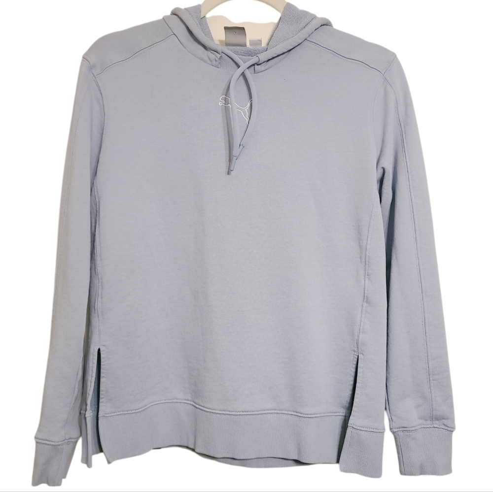 Puma | Women's Sky Blue Athleisure Pullover Hoodie Sweatshirt (Size XS)